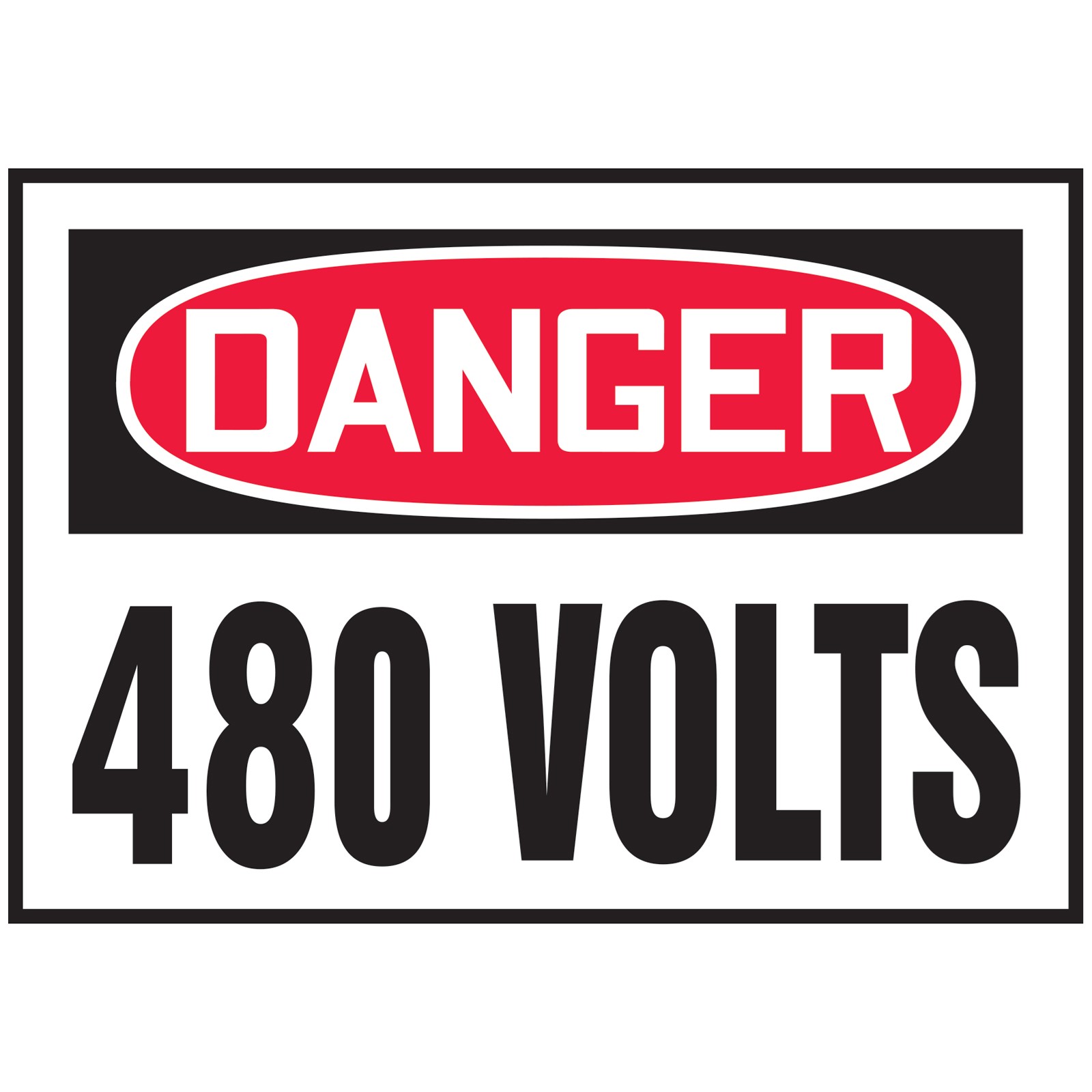 NS Signs 3.5" x 5" Danger 480 Volts Safety Labels 5/Pack