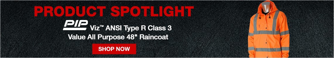 Product Spotlight. PIP Viz™ ANSI Type R Class 3 Value All Purpose 48" Raincoat. Click here to shop now!