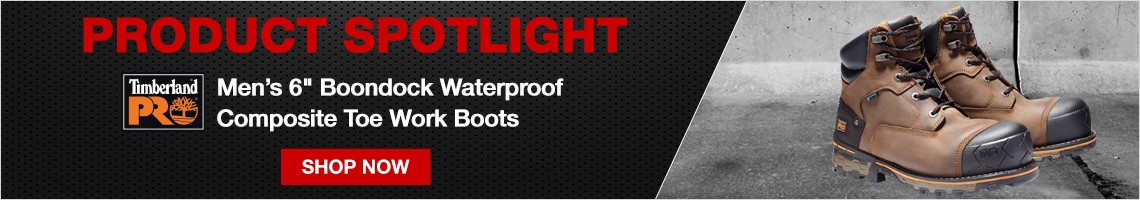 Product Spotlight. Timberland Pro Men’s 6" Boondock Waterproof  Composite Toe Work Boots. Click here to shop now!