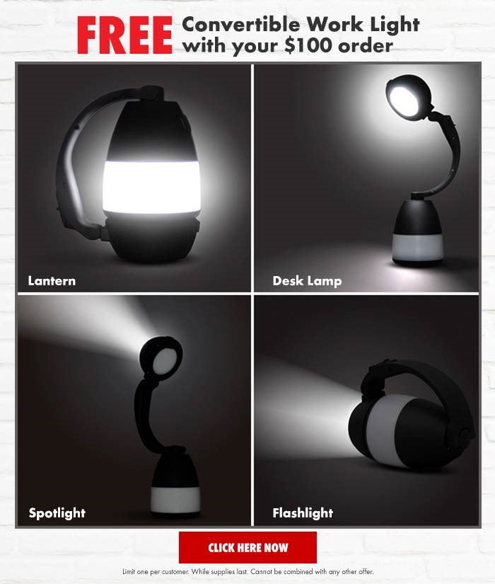 Free Convertible Work Light With Your $100 Order From Wrth NSI 