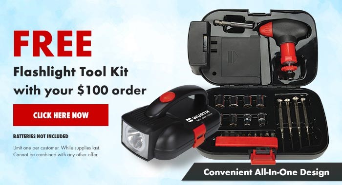 Free Flashlight Tool Kit With Your $100 Order From Wrth NSI 