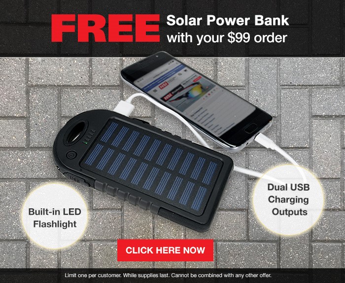 Free Solar Power Bank With Your $99 Order From Wrth NSI