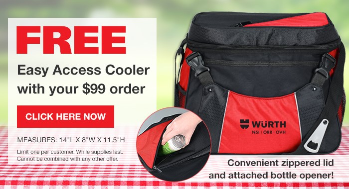 Free Easy Access Cooler With Your $99 Order From Wrth NSI
