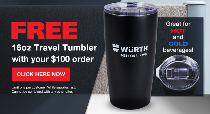 Free Travel Tumbler With Your $100 Order From Wrth NSI