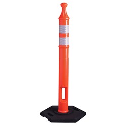 42" Reflective Collars Traffic Delineator Tube & 12 lb. Base