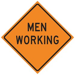 48" x 48" Men Working Reflective Roll-Up Traffic Safety Sign