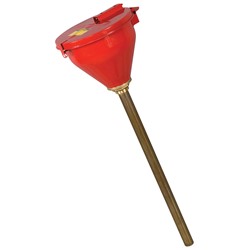 Self-Closing Drum Funnel with 32" Flame Arrester – Red