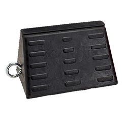 Reinforced Pyramid Wheel Chock with Eyebolt, Black, 9 1/2" x 7 3/4" x 6 1/4" (10 lb.)