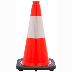 18" Orange & 6" Reflective Collar Heavy-Duty Traffic Safety Cone