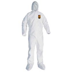  A30 Breathable Splash & Particle Protection Coveralls w/Elastic Wrists, Hood, Boots