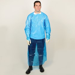  45" x 55" Blue 4 mil MVA Gown with Thumb Loops, 50/Case