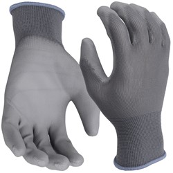  Gray Polyurethane Coated Work Gloves