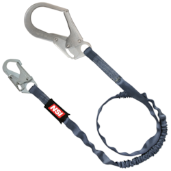 NSI 6' 100% Tie-Off, Locking Snap Hook & 2 Rebar Snap Hooks Shock