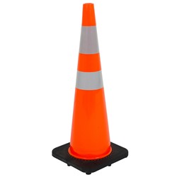 36" Orange 10 lb. 4" & 6" Collar, Wide Body Heavy-Duty Traffic Cone