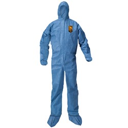  A20 Denim Blue Hood, Boots, Elastic Back, Wrists, & Ankles Breathable Disposable Coveralls