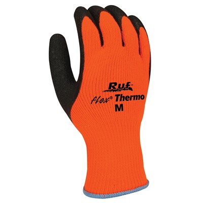 orange work gloves