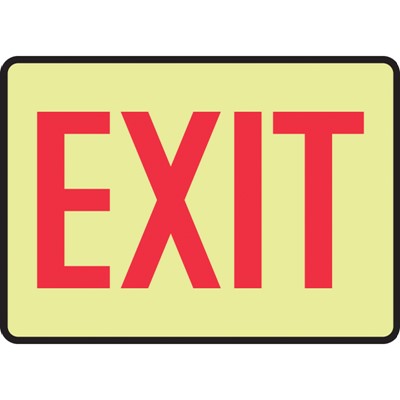 Accuform Signs Glo-In-The-Dark 7" x 14" Self-Adhesive Emergency Exit Only Sign 
