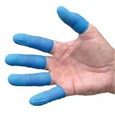 blue nitrile finger cots