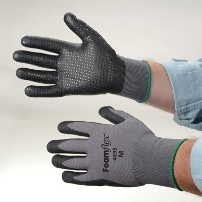 NS Hand Protection Rubber Coated Safety Cuff Work Gloves Pair