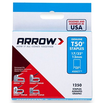 Arrow T50 Series 17 32 Ceiling Tile Staples 1250 Box 7616
