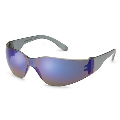 blue mirrored safety glasses