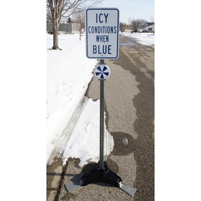  IceAlert® Indicator Sign - Icy Conditions When Blue