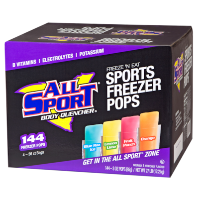 All Sport® Freezer Pop Assorted Flavors 144/Case - 311651