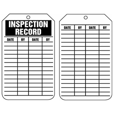  Inspection Record Tag - Equipment Status, 5/Pack