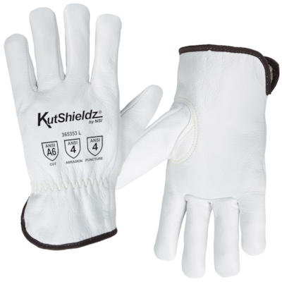 NSI KutShieldz™ Kevlar® ANSI Cut Level A6 Leather Driver Gloves