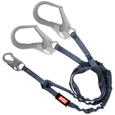 NSI 6' 100% Tie-Off, Locking Snap Hook & 2 Rebar Snap Hooks Shock