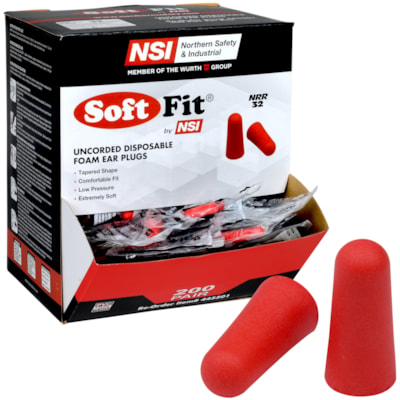 NSI Soft Fit® NRR 32 Uncorded Disposable Foam Earplugs 200 Pair