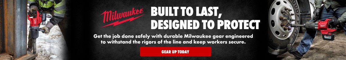 Milwaukee. Built to last, designed to protect. Get the job done safely with durable Milwaukee gear engineered to withstand the rigors of the line and keep workers secure. Click here to gear up today!