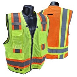 Radians® Type R Heavy Duty Class 2 Zipper Front Two Tone Hi-Vis Surveyor Safety Vest