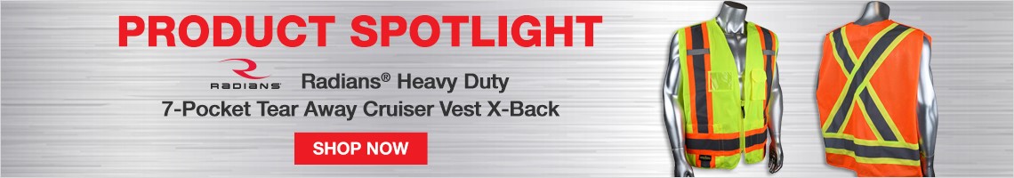 Product Spotlight. Radians Heavy Duty 7-Pocket Tear Away Cruiser Vest X-Back. Click here to shop now!