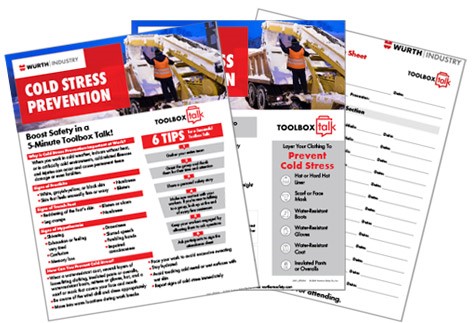 Image of PDF pages you get with your Cold Stress Prevention Toolbox Kit download