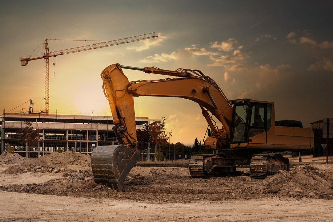 Picture of a excavator on a construction site