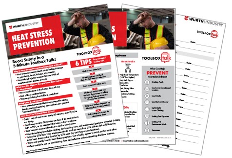 Image of PDF pages you get with your Heat Stress Prevention Toolbox Kit download