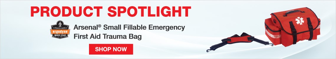 Product Spotlight. Ergodyne® Arsenal® Small Fillable Emergency First Aid Trauma Bag. Click Here to Shop now!