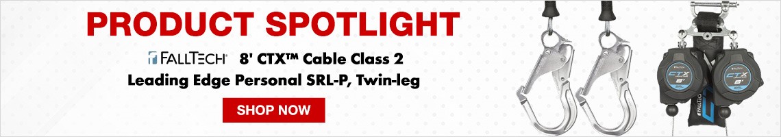 Product Spotlight. Falltech® 8' CTX™ Cable Class 2 Leading Edge Personal SRL-P, Twin-leg. Click here to shop now!