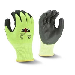 Radians Axis™ Hi-Vis Lime Polyurethane Palm Coated HPPE Level A7 Cut Resistant Gloves